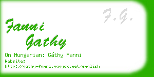 fanni gathy business card